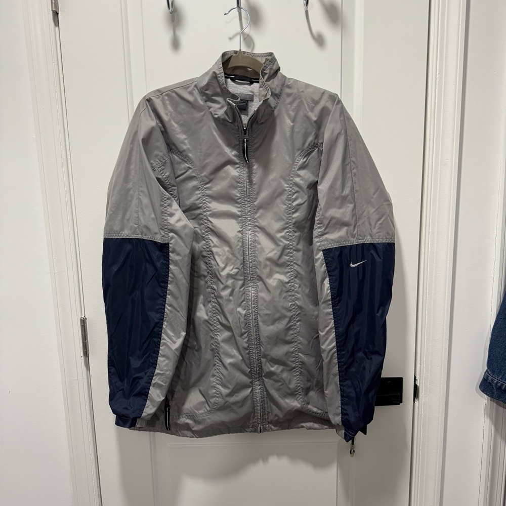 Nike Navy and Gray Windbreaker Jacket